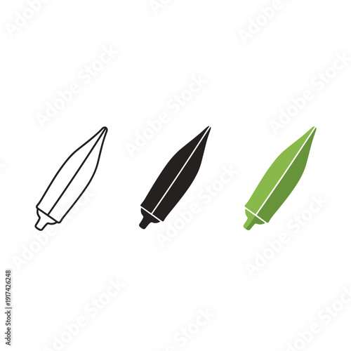 Three colored pencil tips on white background Vector