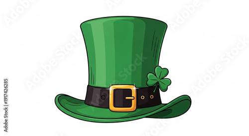 Green top hat with black belt and gold buckle for st patrick's day celebration