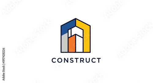 Modern Abstract Geometric Building Logo Design.