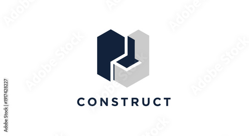 Modern Abstract Geometric Construction Logo Design.