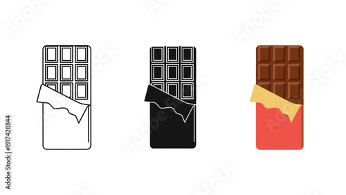 A set of chocolate bars with different fillings Vector