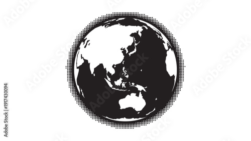 Global earth planet icon representing international worldwide geography and environmental awareness for mapping navigation application design and global business communication interface development