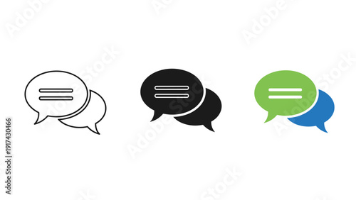 A group of colorful speech bubbles with lines Vector