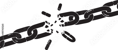 Breaking free from constraints and limitations concept illustration