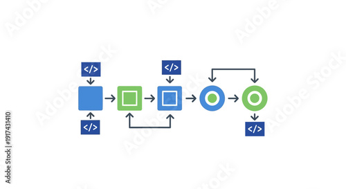 Flowchart Diagram with Code Symbols.