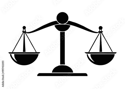Balanced scales symbolizing justice and equality Vector