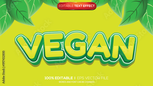 3d text effect vegan theme