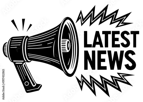 Announcing the latest news with a megaphone Vector