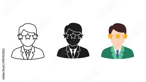 Three businessmen with obscured faces in a row Vector