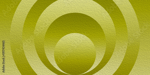 Retro concentric circles textured background in shades of olive green and yellow, abstract vintage pattern
