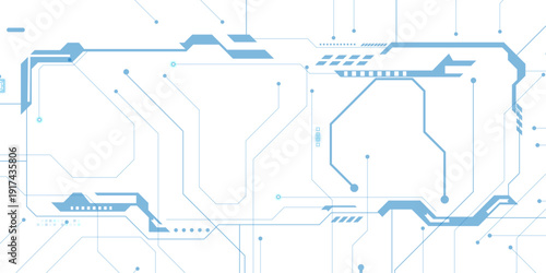 Wide Cyber security internet and networking concept. Vectors White Abstract geometric dots and lines connection circuit concept. Hi tech digital connect, communication.