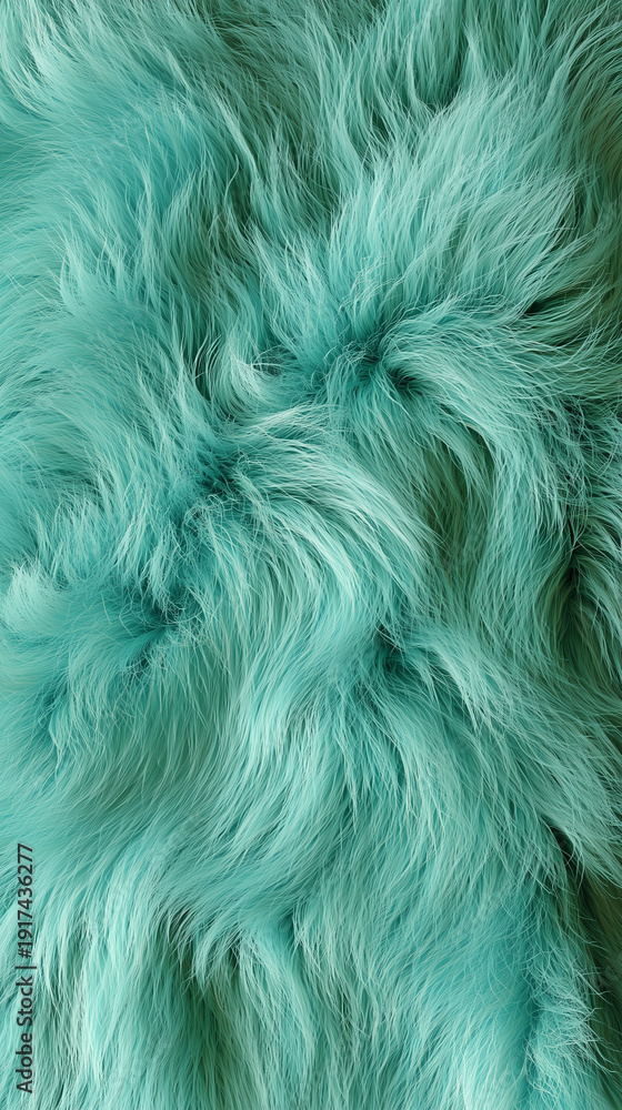 Fototapeta premium light green fur texture, short plush fur