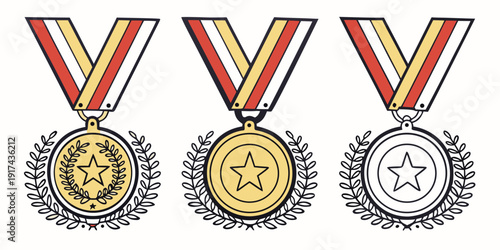 A collection of military medals and ribbons displayed in a row