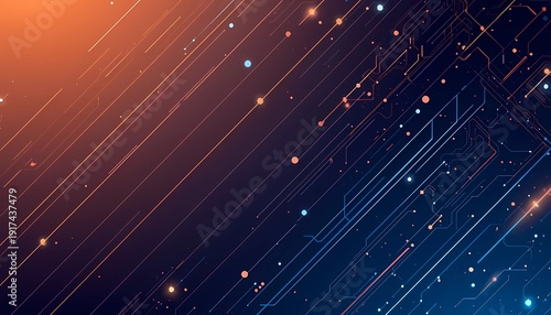 Futuristic Technology Background with Abstract Circuit and Gradient Mesh