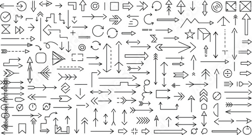 Ultimate Arrow Icon Set Vector Collection, Direction Navigation UI Interface Symbols and Outline Pointer Signs for Web and App Design.