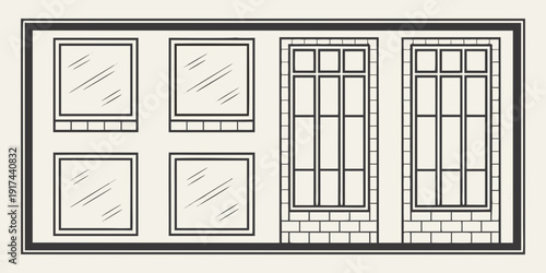 A collection of various window designs and styles for residential buildings