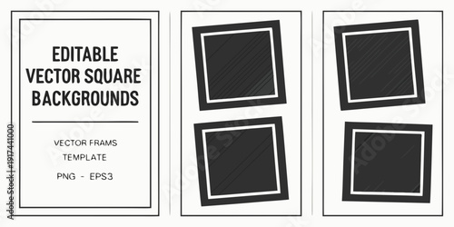 Editable vector square backgrounds for creative design and artistic projects