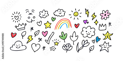 A vibrant and colorful collection of various emojis and symbols.