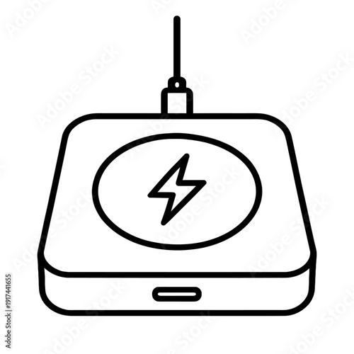 Wireless Charging Pad Icon: Modern Inductive Power Solution for Smartphones, Tablets & Wearables, Featuring Fast Energy Delivery and Sleek Design, an Essential Electronic Accessory for Home, Office