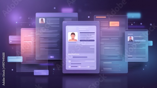 Wallpaper Mural Abstract illustration of resume documents Torontodigital.ca