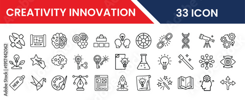 Creativity Innovation Icons Collection for Creative Projects and Brainstorming