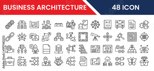 Business Architecture Icons Collection for Corporate Strategy and Planning