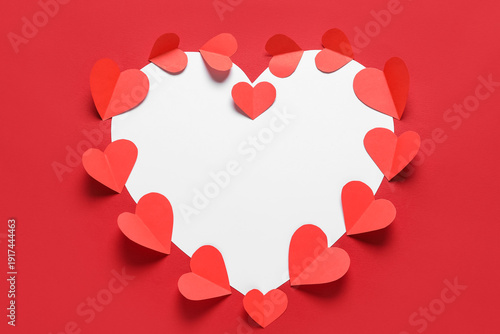 Frame made of paper hearts ...