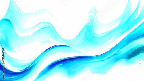 Vector Fluid abstract blue wave pattern, evoking a sense of tranquility. Modern art with dynamic lines. Water-inspired elements.