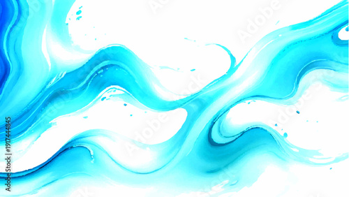 Vector Abstract swirling aqua waves, evoking fluidity and motion. A tranquil and aquatic aesthetic. Illustrating liquid dynamic movement. 