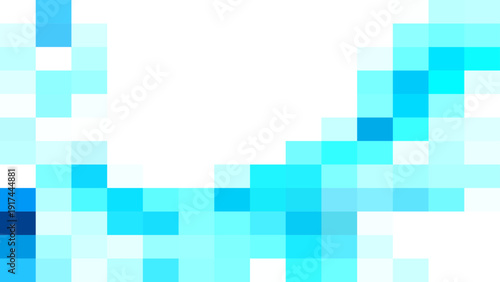 Vector Abstract pixelated blue and cyan pattern, reminiscent of digital art. Illustrating technology, data, or abstract concept.