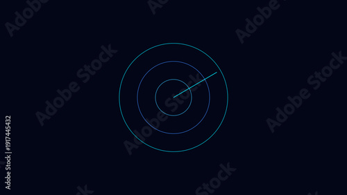 Minimalist target design with concentric cyan circles on dark background