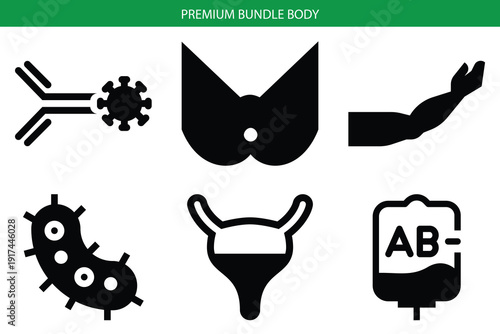 Wallpaper Mural Premium bundle body medical icons set vector  Torontodigital.ca