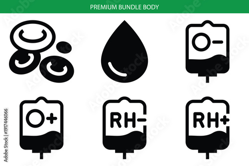 Wallpaper Mural Blood type icons set in minimalist style vector  Torontodigital.ca