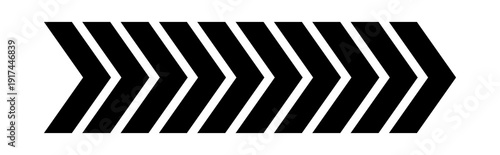 Multiple chevron racing arrows, dynamic motorsport direction symbol for automotive speed graphics and branding, PNG with transparent background