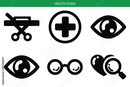 Wallpaper Mural Minimalist health icons set for medical and wellness designs vector  Torontodigital.ca
