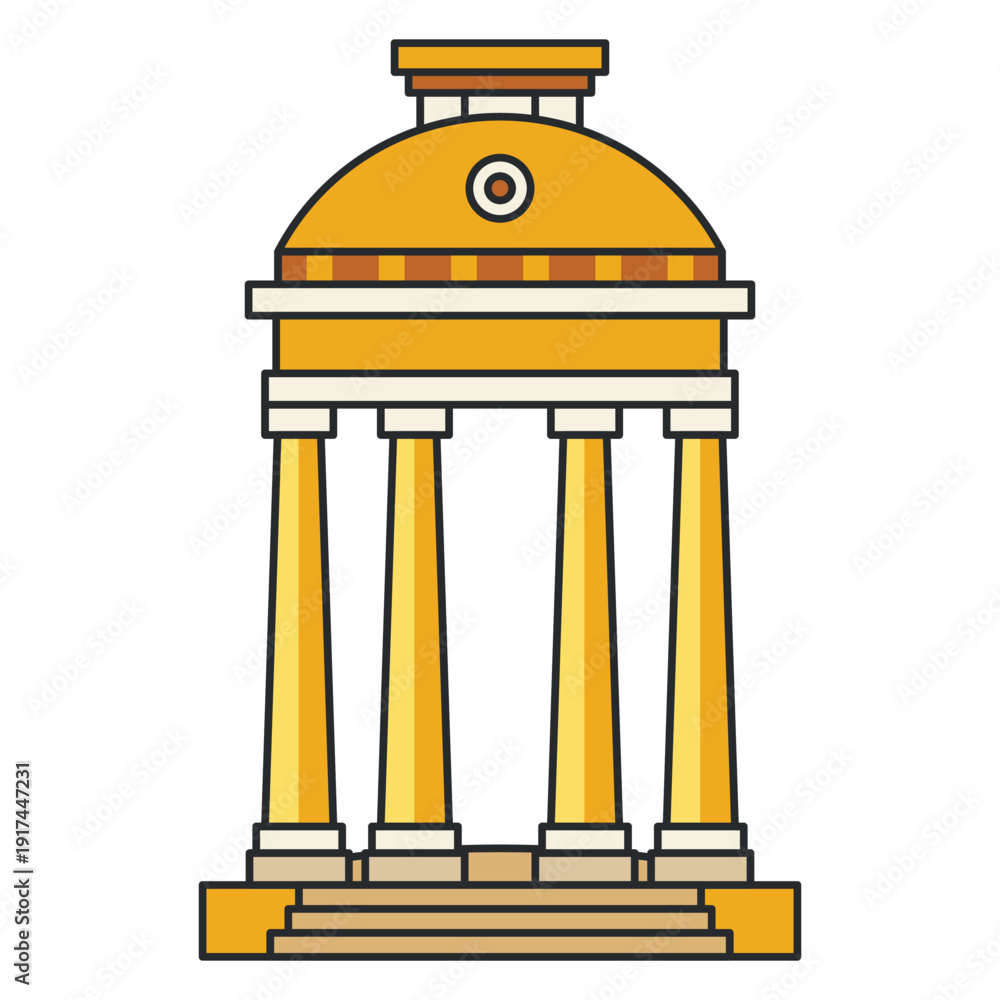 custom made wallpaper toronto digitalRotunda pavilion with dome and columns. Illustration. Object isolated on white background.