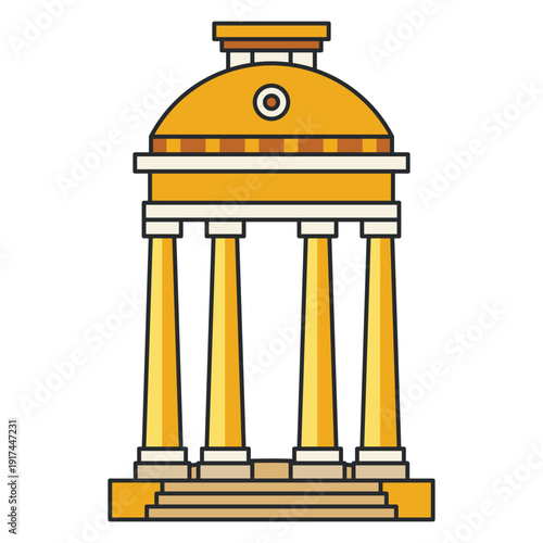 Wallpaper Mural Rotunda pavilion with dome and columns. Illustration. Object isolated on white background. Torontodigital.ca