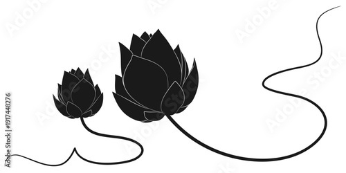 Lotus flower silhouette illustration, vector design for Vesak Day eps 5