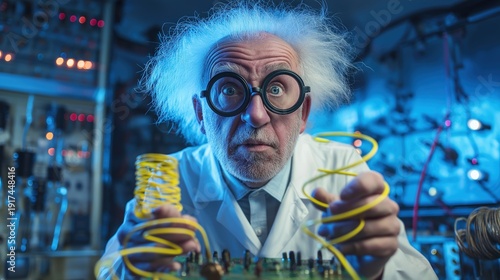 Eccentric Scientist in a Lab Environment
