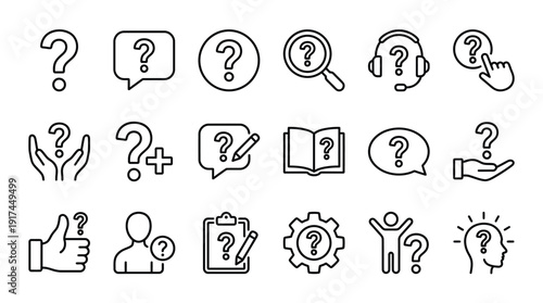 Collection of Confusion and Questioning Concept Icons for Problem Solving and Decision Making