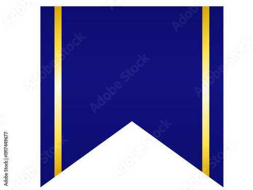 高級な短いリボンのフレーム（青）