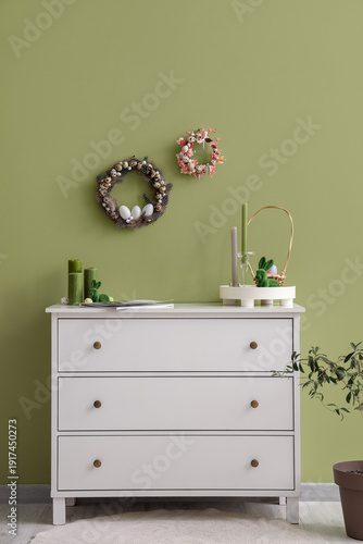 Chest of drawers with candl...