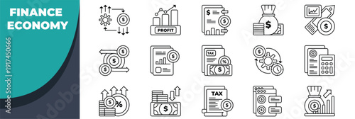 Finance and Economy Icons Set Business and Money Vector Icons
