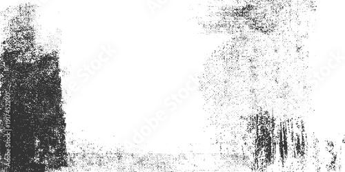 Black and white textured background with distressed abstract pattern and scattered dots