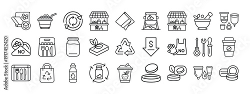 Sustainability and EcoFriendliness Icons Collection for Environmental Awareness