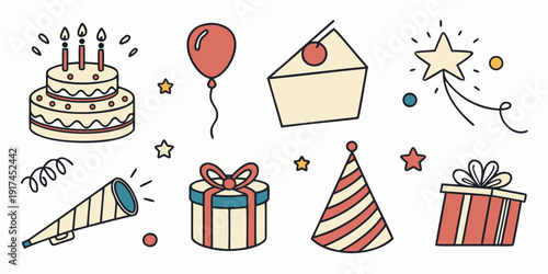 A delightful assortment of colorful cakes and party decorations