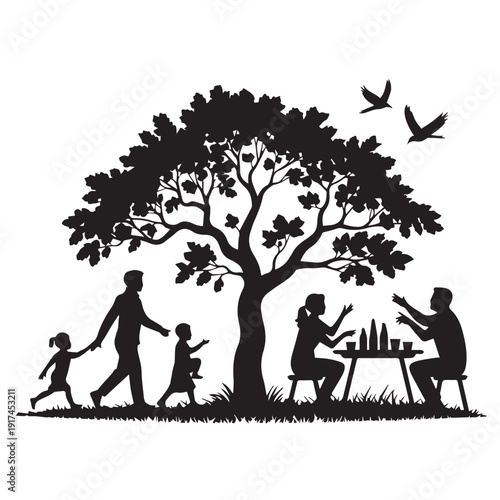 silhouettes of people working group of Happy people
