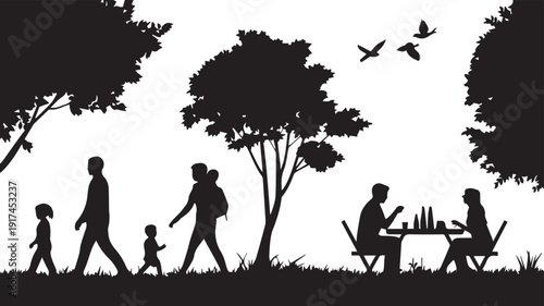 silhouettes of people working group of Happy people
