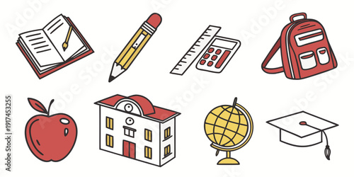 A collection of school and education related icons