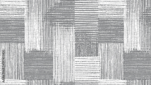Seamless pattern of grey and white textured rectangles with vertical and horizontal lines